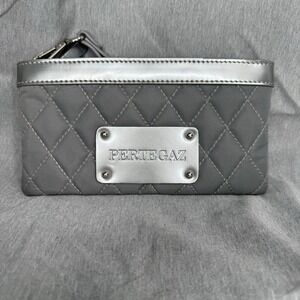 Women's Pertegaz Gray & Silver Quilted Zippered Mini Bag